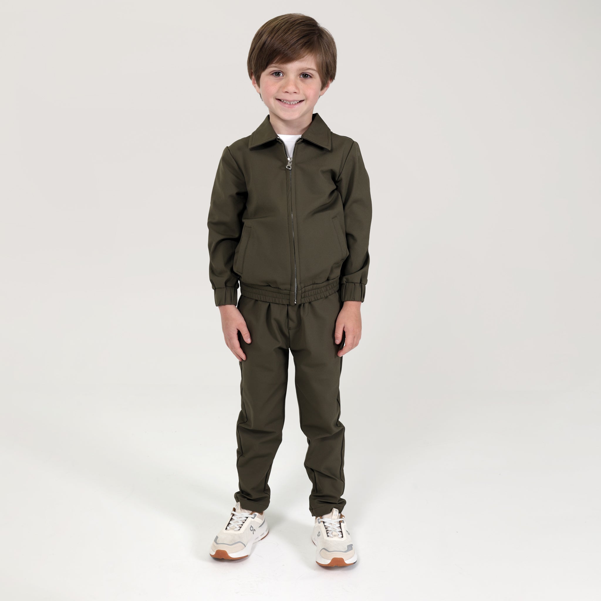 Khaki Mini Techwear Trousers