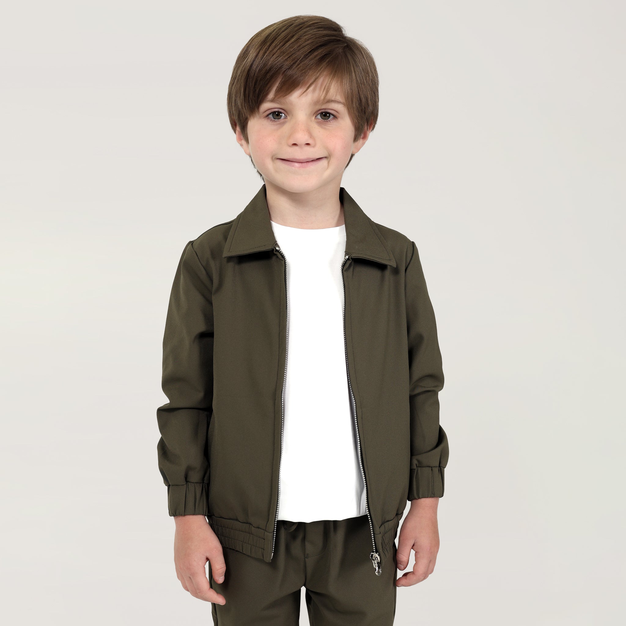 Khaki Mini Signature Techwear Jacket