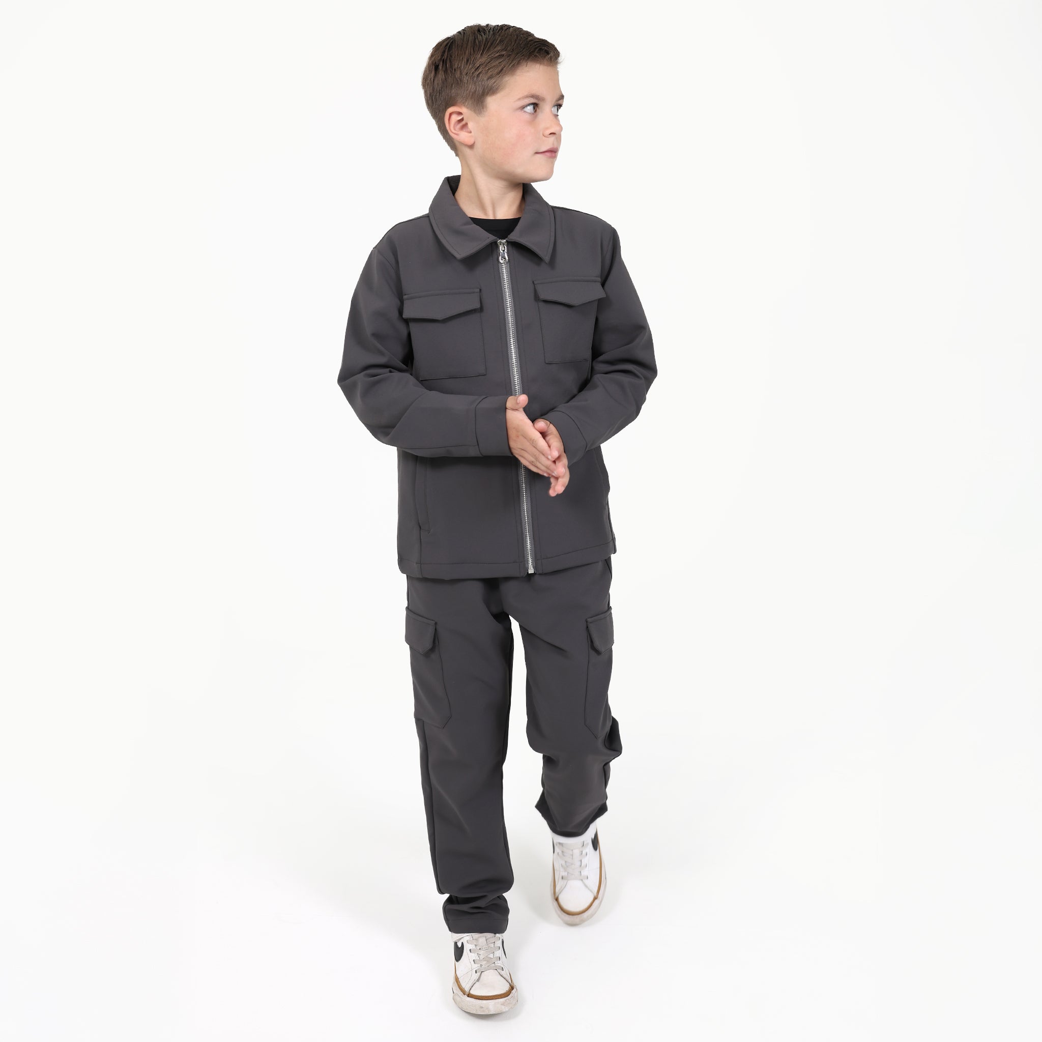 Grey Mini Signature Cargo Trousers