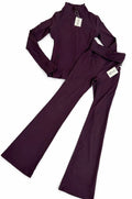 Plum Sculpt Flare Trousers