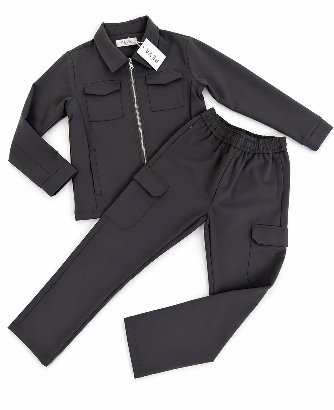 Grey Mini Signature Cargo Trousers