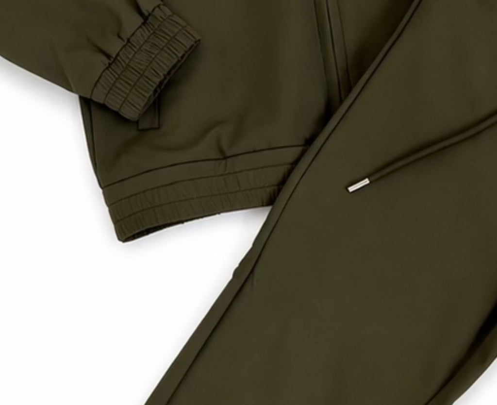 Khaki Mini Techwear Trousers